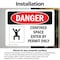 Signmission 7 in H x 10 in W, Vinyl Decal, Rectangle, Confined Space Enter By Permit Only OS-2PACK-DS-D-710-L-1094 - alternate 7